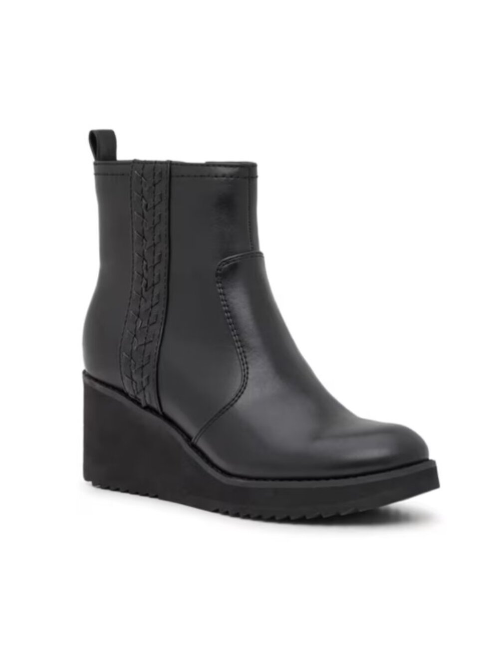 Earth Camryn Wedge Classic Ankle Boots Black Braided Women's - Size 10M